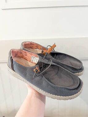 Hey Dudes Gray Suede Slip-On Loafers Wendy Washed